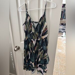 Tropical Leaf Print Dress
